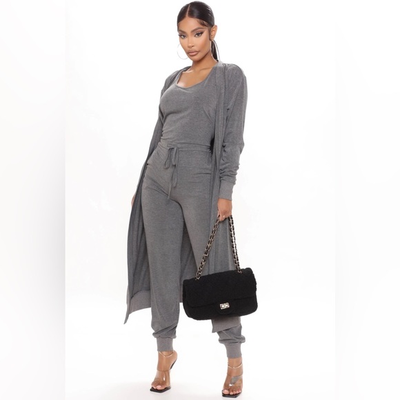 Journey Together 2 Pc Jumpsuit- Charcoal - Picture 1 of 3